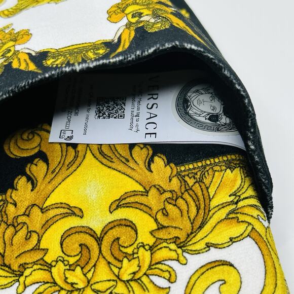 NWT Versace Medusa Slip-On Slippers Size S (6-7) Renaissance-Print Black Gold - Picture 7 of 8